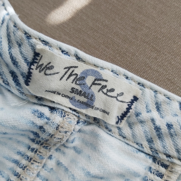 NWOT Free People We The Free Easy Rider Harem jean denim shorts Acid Stripe - Picture 7 of 14